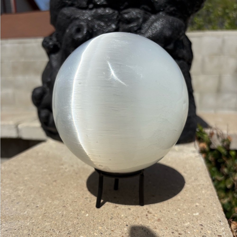 4lb 10oz Selenite Sphere Reiki Crystal Ball